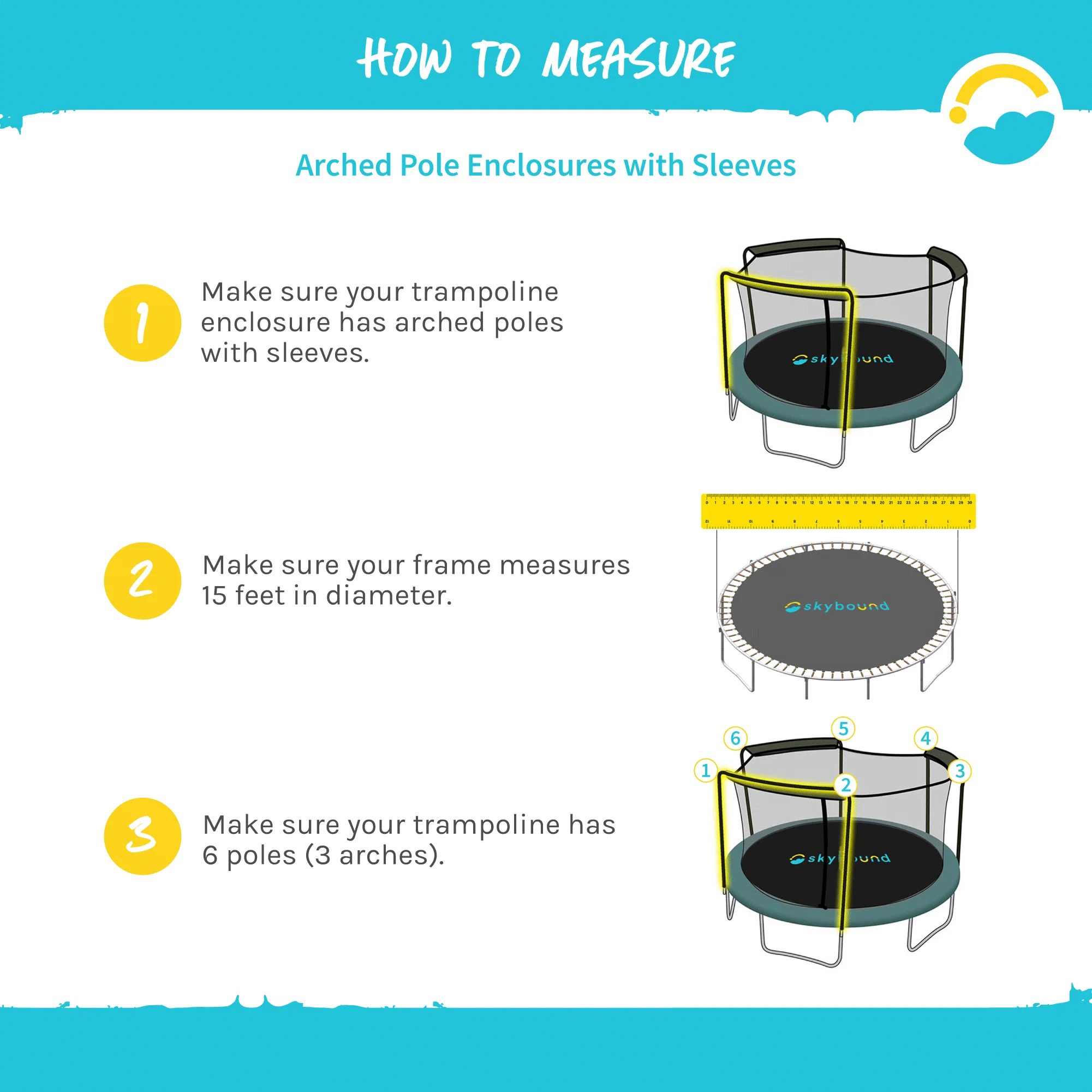 Enclosure Net for 15ft Trampolines - Fits 3 Arch Poles - Image 3